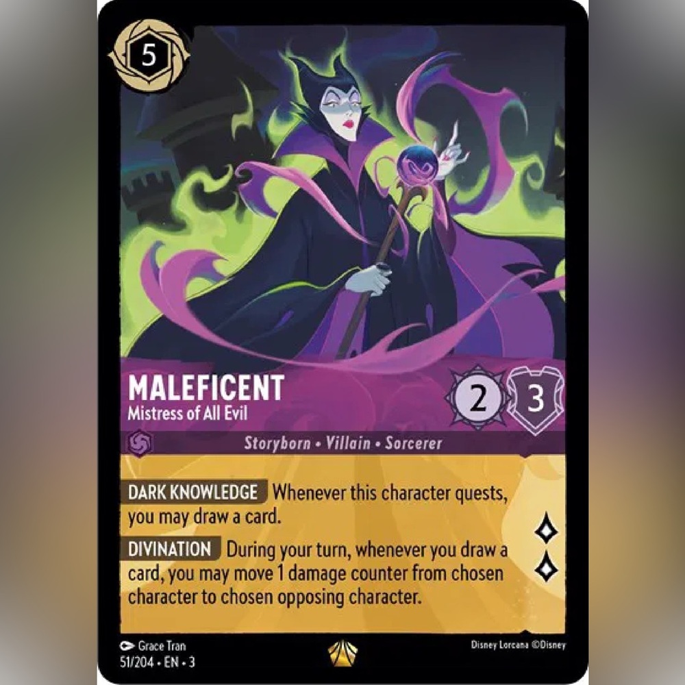 Disney Lorcana Maleficent Legendary Non Foil Card 51/204 EN 3